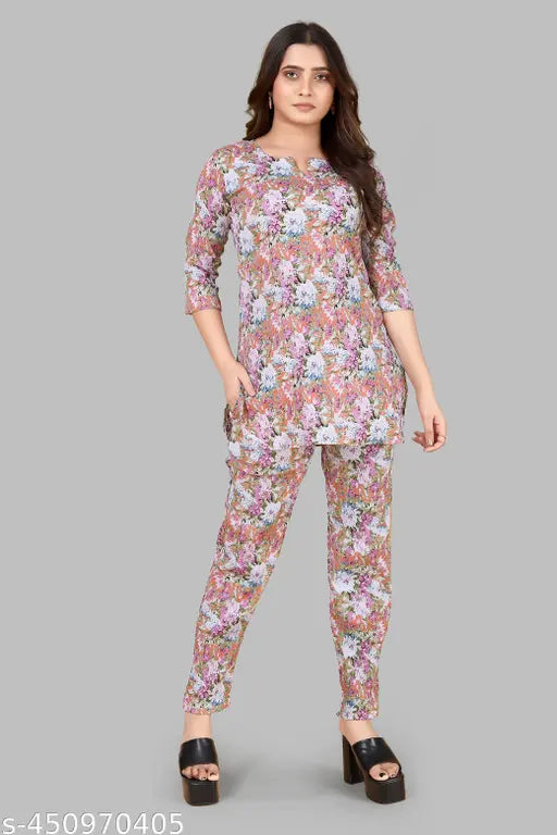 Women's Beautiful Delta Cotton Mix Fabric Printed Night suit Co-Ord Set - VKT400 Women's Beautiful Delta Cotton Mix Fabric Printed Night suit Co-Ord Set - VKT400