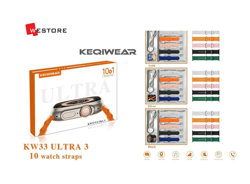 Keqiwear Smart Watch KW33 Ultra 3 (10 Plus 1) - TUZZUT Qatar Online Shopping