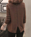 Back Fake Button Knit S4966641 - TUZZUT Qatar Online Shopping