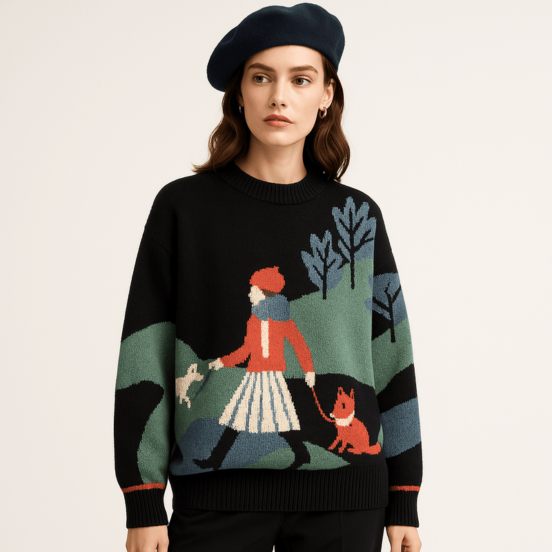 Womens Winter New Core Knitted Bottoms Sweater High Waist 58022 - TUZZUT Qatar Online Shopping