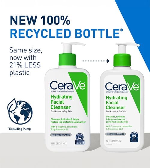 CeraVe Hydrating Facial Cleanser for Normal to Dry Skin,  Moisture Balance - 355ml