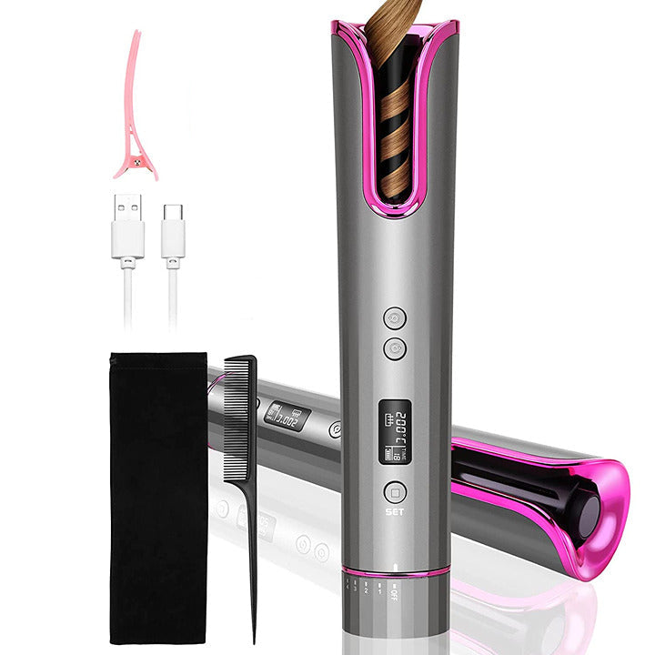 Cordless Auto Hair Curler, Automatic Curling Iron with LCD Display Cordless Auto Hair Curler, Automatic Curling Iron with LCD Display