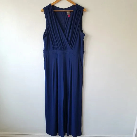 Womens Camuto Blue Wide Leg Sleeveless Jumpsuit Womens Size 32564 M Womens Camuto Blue Wide Leg Sleeveless Jumpsuit Womens Size 32564 M
