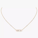 Pink Gold Diamond Necklace DN2004 - TUZZUT Qatar Online Shopping