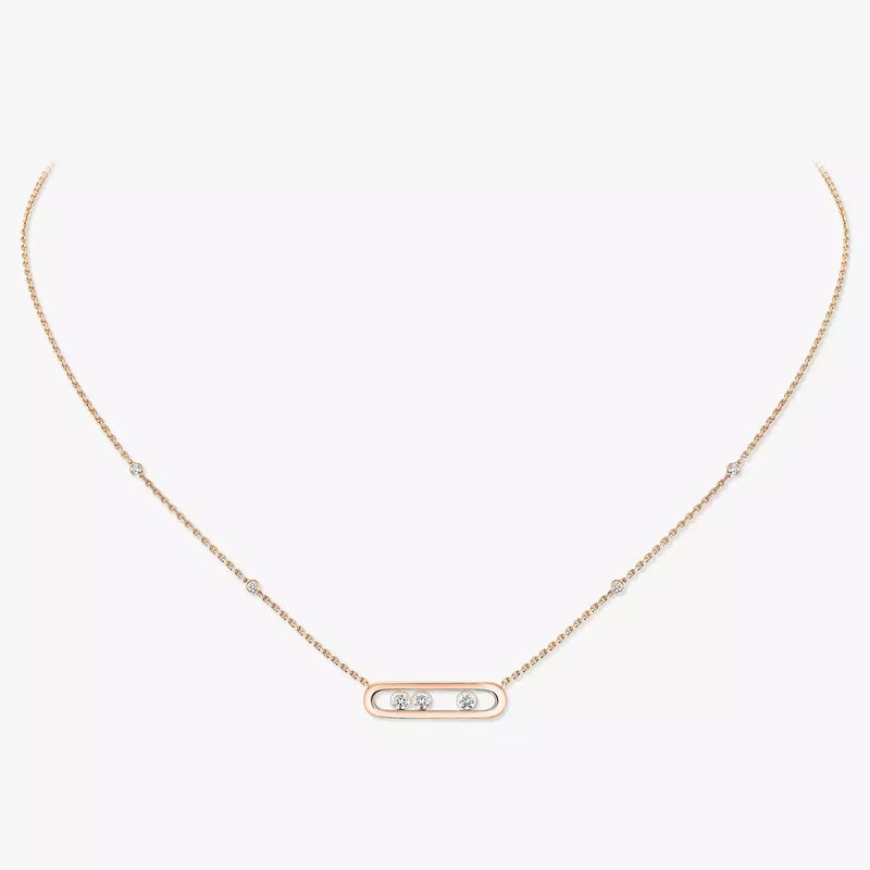 Pink Gold Diamond Necklace DN2004 - TUZZUT Qatar Online Shopping