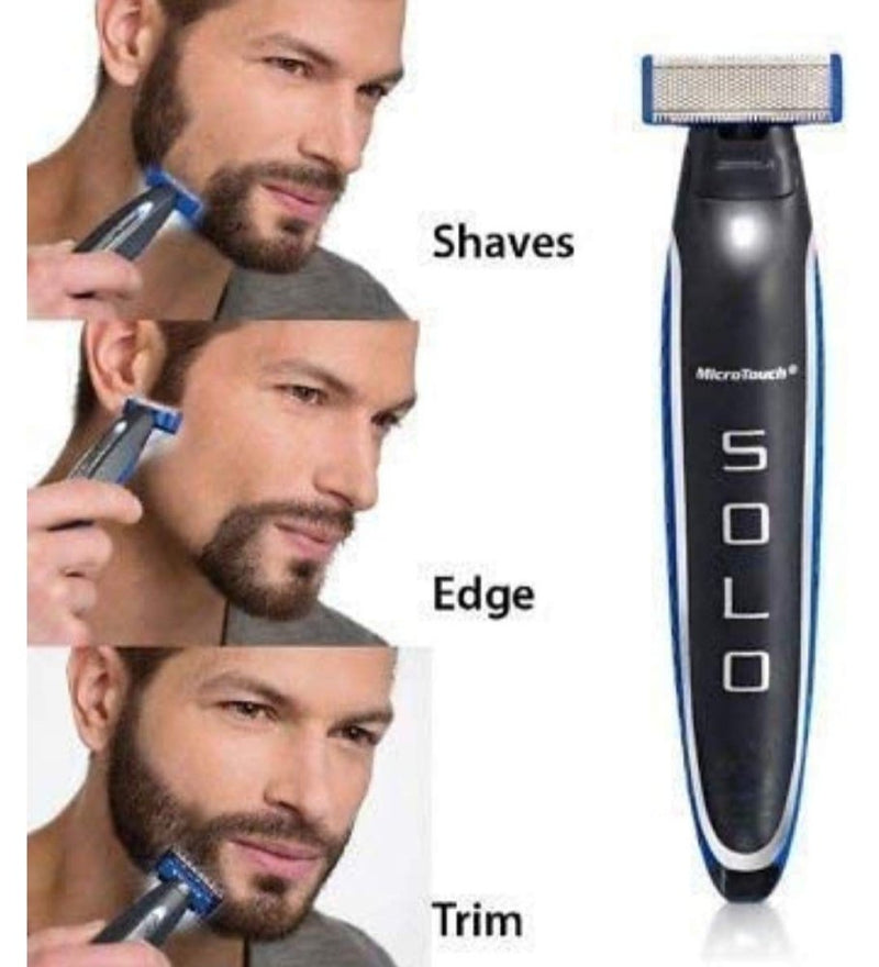 Black Microtouch Solo Rechargeable Full Body Trimmer And Shaver, For Travel