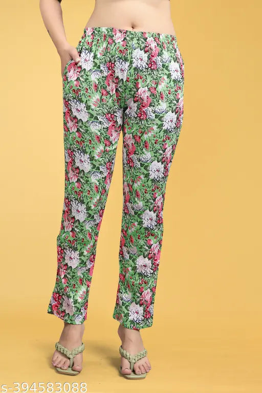 Women's Cotton Polyester Mix Fabric Printed Night suit Pajama Co-Ord Set - VKT1100 Women's Cotton Polyester Mix Fabric Printed Night suit Pajama Co-Ord Set - VKT1100