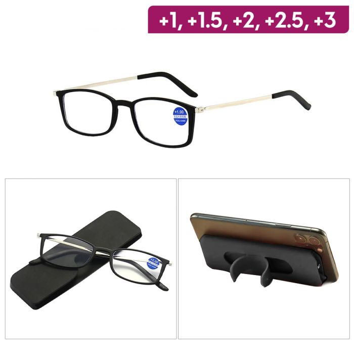 Black Reading Glass +2.00 RG04
