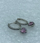 Sparkling Halo Heart Hoop Earrings HE1500 - TUZZUT Qatar Online Shopping