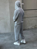 Fashionable Light Gray Tracksuit with Hood TZ1205 - TUZZUT Qatar Online Shopping