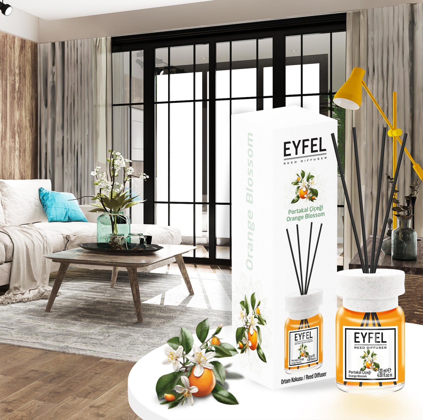 EYFEL Orange Blossom Reed Diffusers 120ml EYFEL Orange Blossom Reed Diffusers 120ml