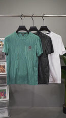 Fashion O-neck Solid Color Letter Short Sleeve T-shirt Men L K15