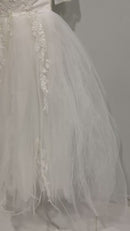 Brides Ball Gowns Lace Embroidery Half Sleeve Fashion Classic V Neck Wedding Dresses S47435