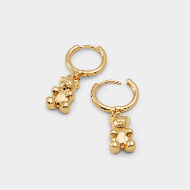 Teddy Gold Hoop Earrings HE63 - TUZZUT Qatar Online Shopping