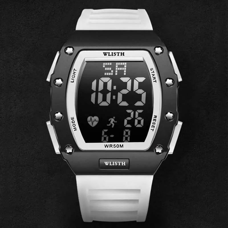 Men's Digital Watches Luxury LED Electronic Wrist Watch For Men Waterproof Military Sport Watch Men White Silicone Strap Watche W2432751 - Tuzzut.com Qatar Online Shopping