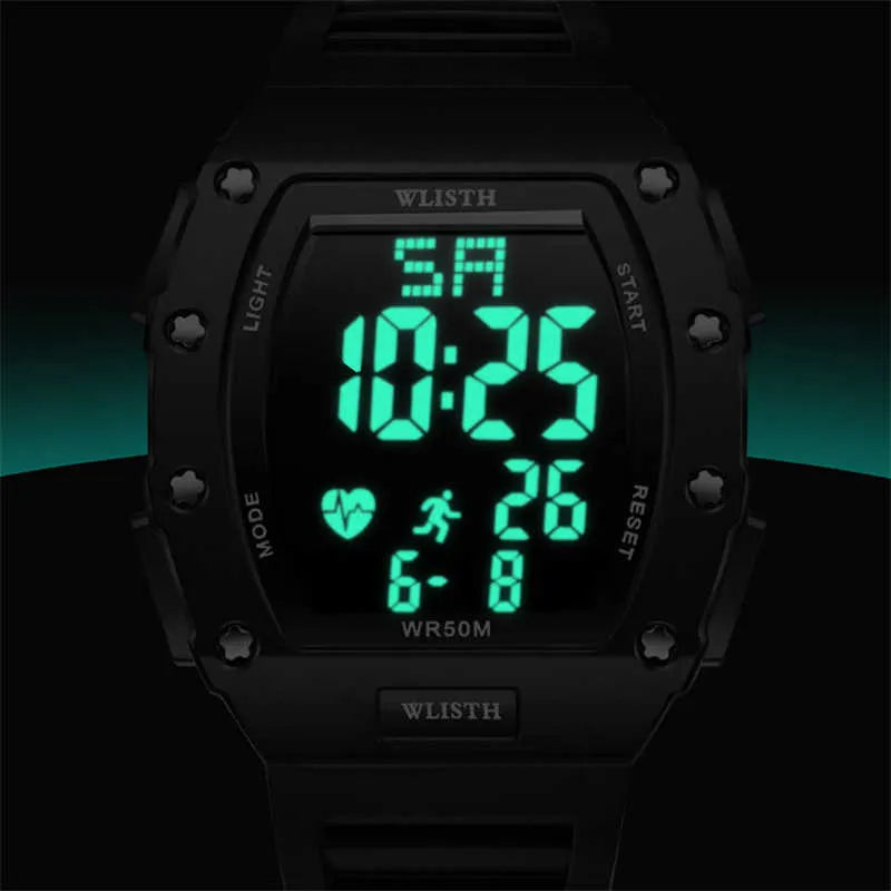 Men's Digital Watches Luxury LED Electronic Wrist Watch For Men Waterproof Military Sport Watch Men White Silicone Strap Watche W2432751 - Tuzzut.com Qatar Online Shopping