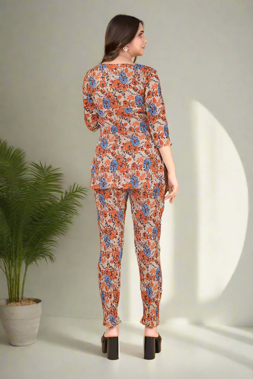 Women's Cotton Polyester Mix Fabric Printed Night suit Pajama Co-Ord Set - VKT1000 Women's Cotton Polyester Mix Fabric Printed Night suit Pajama Co-Ord Set - VKT1000