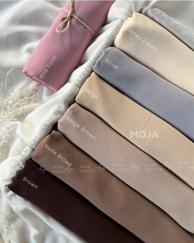 Moja Malaysian Georgette Heavy Chiffon Hijabs - TUZZUT Qatar Online Shopping
