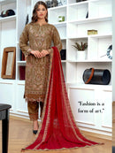 BINT-E-NOOR Mehrima CHIFFON Luxury Collection | Embroidered Readymade Stitched Party wear | CH-02 - TUZZUT Qatar Online Shopping