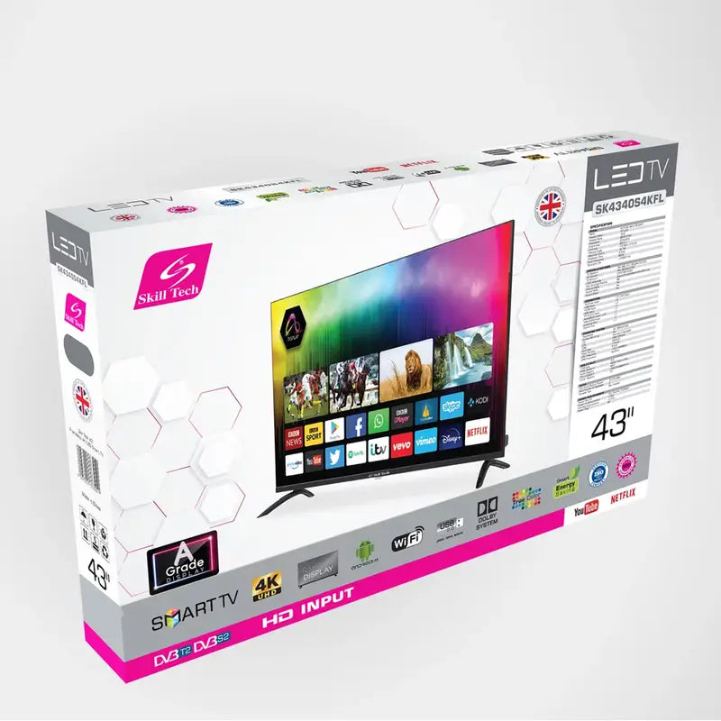 Skill Tech 43 Inch Frameless 4K Uhd Android Smart Led Television - SK4340S4KFL Skill Tech 43 Inch Frameless 4K Uhd Android Smart Led Television - SK4340S4KFL