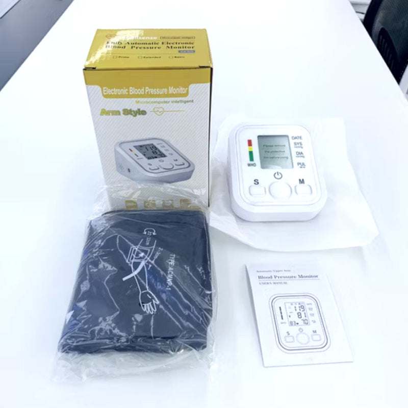 Automatic Upper Arm Blood Pressure Monitor With LCD Digital Display