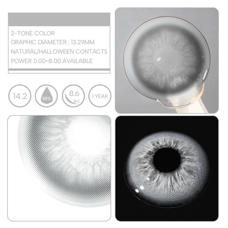 Unibling Glacier Grey Contact Lenses for Eyes (1 Pair) Unibling Glacier Grey Contact Lenses for Eyes (1 Pair)