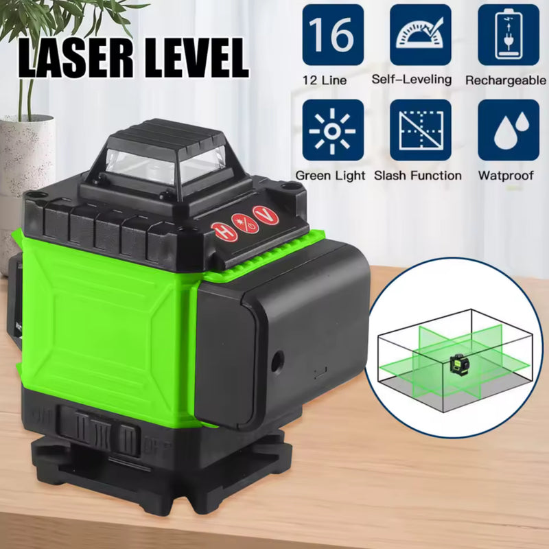 Multifunctional 3D 16 Lines 360 Laser Level 3° Self-leveling Machine USB Rechargeable Lithium Battery Leveling Tool with bag - LVM01