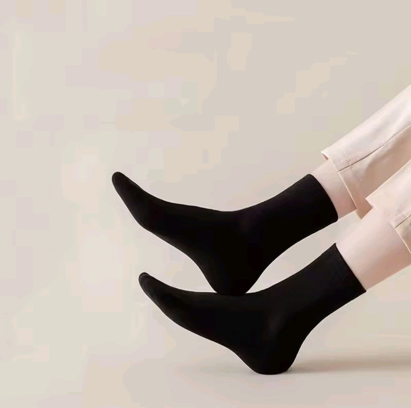 2 Pairs Cotton Mid Cut Casual Crew Socks S564 - TUZZUT Qatar Online Shopping