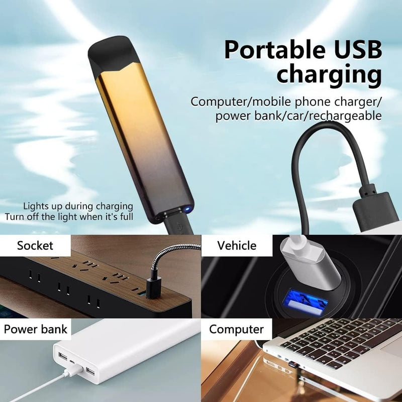 Metal USB Rechargeable  Two-sided Cigarette Lighter Ultra Thin - 3060 - TUZZUT Qatar Online Shopping