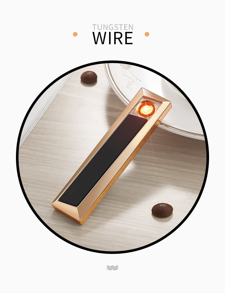Ultra Thin Metal USB Rechargeable Cigarette Lighter - YQ057-3060 Ultra Thin Metal USB Rechargeable Cigarette Lighter - YQ057-3060