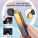 Metal USB Rechargeable  Two-sided Cigarette Lighter Ultra Thin - 3060 - TUZZUT Qatar Online Shopping