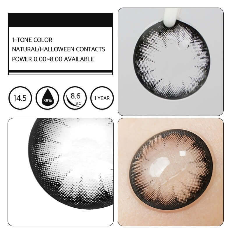 Unibling Baby Doll Black Contact Lenses for Eyes (1 Pair) Unibling Baby Doll Black Contact Lenses for Eyes (1 Pair)