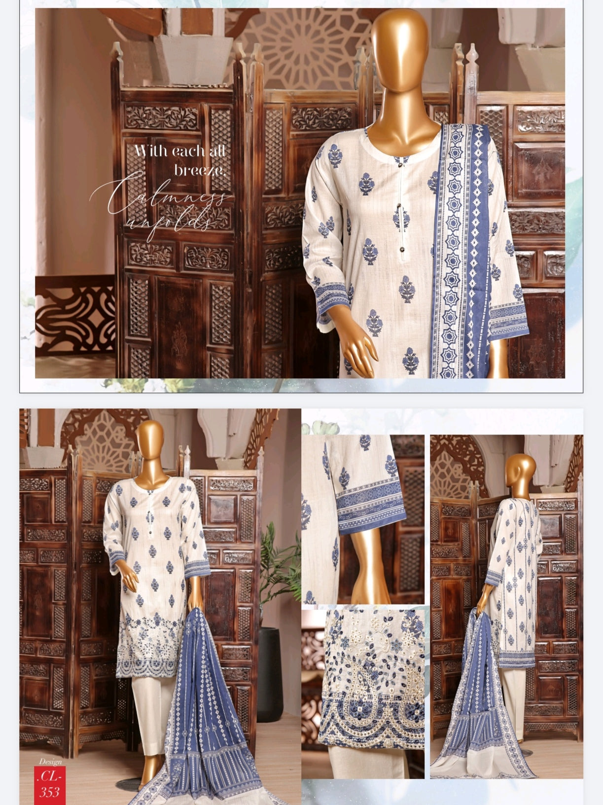 Ayzal 3 PIECE - DIGITAL PRINTED CHIKANKARI LAWN Suit - CL353 Ayzal 3 PIECE - DIGITAL PRINTED CHIKANKARI LAWN Suit - CL353