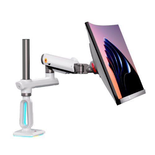 North Bayou NB E7 RGB Gaming Monitor Arm White – Fits Most 32" ~ 60" Screen | Weight Capacity 20kg | Height Adjustable 740mm - TUZZUT Qatar Online Shopping