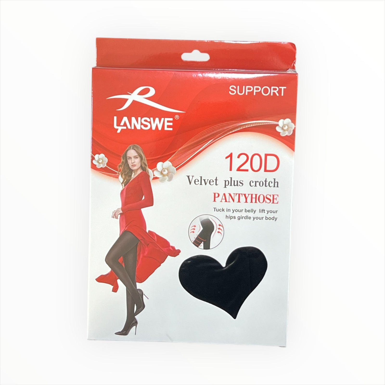 LANSWE 120D Velvet Plus Crotch Pantyhose White - AY6090 LANSWE 120D Velvet Plus Crotch Pantyhose White - AY6090