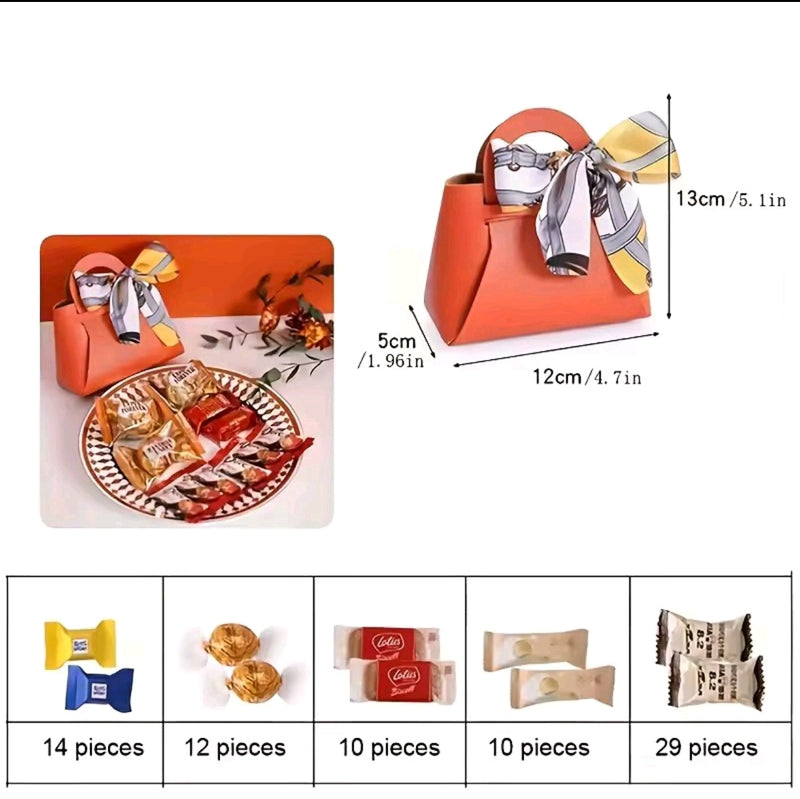 10 pcs Creative Leather Gifts Box with Ribbon Handbag Shape Candy Bag for Wedding Birthday Party - TUZZUT Qatar Online Shopping