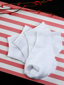 3 Pairs Low-cut Kids School Socks Cotton White - 6313 - TUZZUT Qatar Online Shopping
