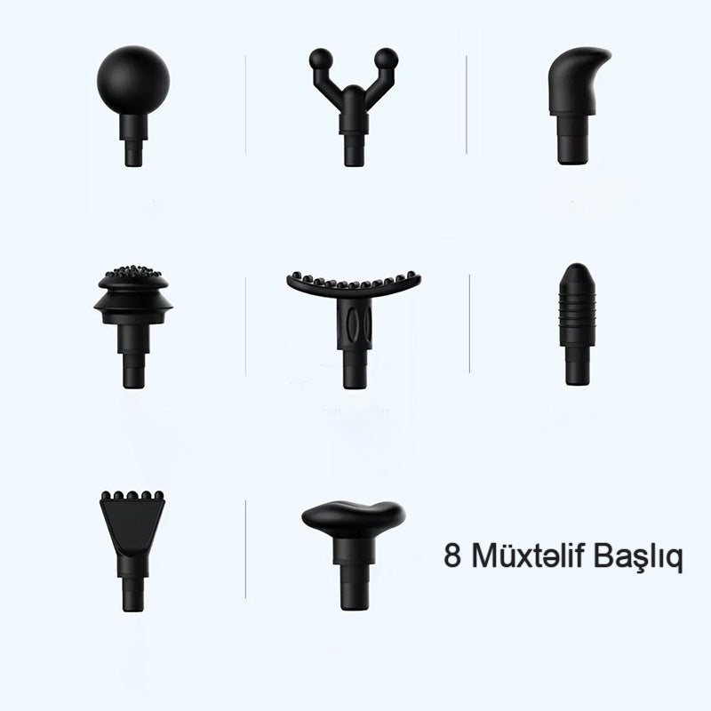 8 in 1 Heads Multifunctional Mini Massage Gun Relaxing Massager KH-325 - TUZZUT Qatar Online Shopping