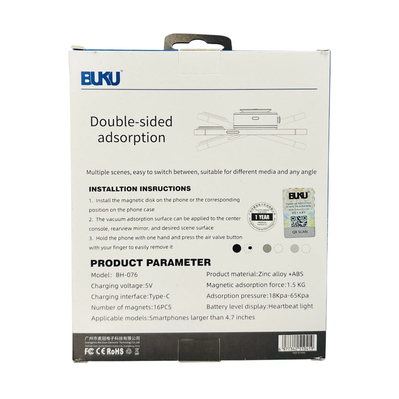 Buku Vacuum Suction Phone Holder BH-076 - TUZZUT Qatar Online Shopping