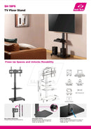 Skill Tech Storage-Savvy TV Cart SH 19FS (Fits most 37" to 75" Screen, Weight Capacity 40kg) - TUZZUT Qatar Online Shopping