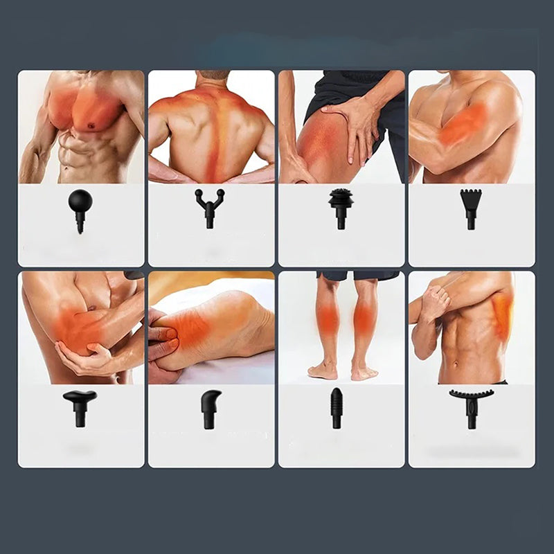 8 in 1 Heads Multifunctional Mini Massage Gun Relaxing Massager KH-325 - TUZZUT Qatar Online Shopping