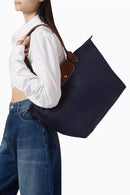 Long Handle Le Pliage Tote Bag Women's Handbag in Canvas Navy Blue L1899619556 - TUZZUT Qatar Online Shopping