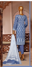 Ayzal 3 PIECE - DIGITAL PRINTED CHIKANKARI LAWN Suit - CL348 - TUZZUT Qatar Online Shopping