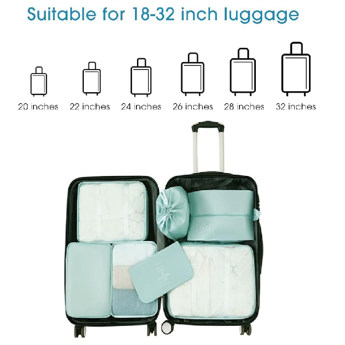 10 Pcs Set Travel Packing Luggage Organizer Bags - TUZZUT Qatar Online Shopping