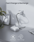 Moxedo Snap-On Wireless Charging Power Bank 8000mAh 15W PD Fast Charging Portable Charger with Built-in USB-C Cable - White - TUZZUT Qatar Online Shopping