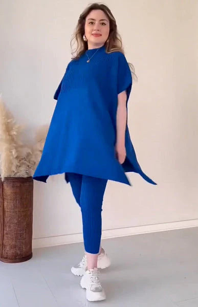 Women Plus Size Loose Knitted Casual Two Piece Set 71743 Women Plus Size Loose Knitted Casual Two Piece Set 71743
