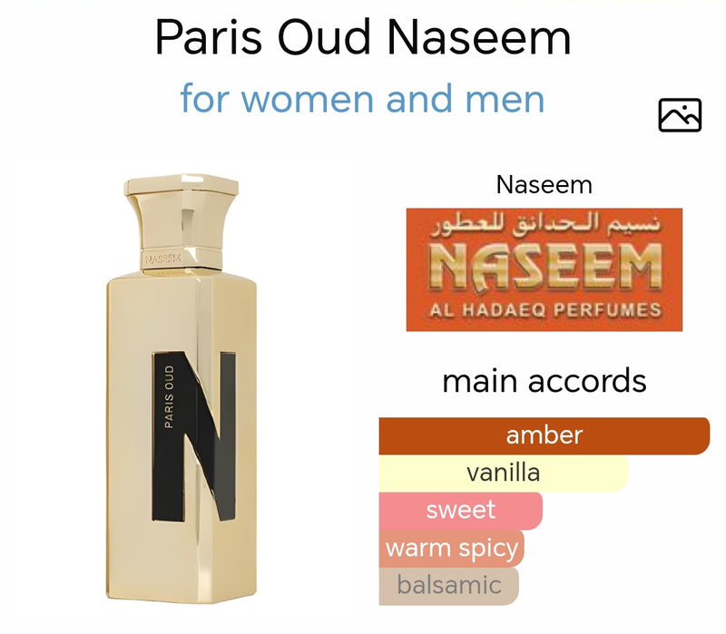 Naseem PARIS OUD Aqua Parfum EDP 75ml | Inspired by Grand Soir Maison Francis Kurkdjian - TUZZUT Qatar Online Shopping