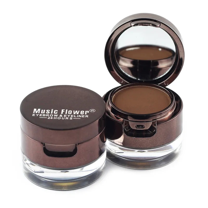 Brown + Black Gel Eyeliner Eyebrow Powder Makeup Set Kit Cosmetics 496650 - TUZZUT Qatar Online Shopping