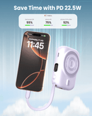 Moxedo Snap-On Wireless Charging Power Bank 8000mAh 15W PD Fast Charging Portable Charger with Built-in USB-C Cable - Purple - TUZZUT Qatar Online Shopping