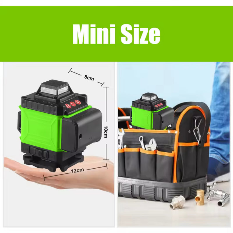 Multifunctional 3D 16 Lines 360 Laser Level 3° Self-leveling Machine USB Rechargeable Lithium Battery Leveling Tool with bag - LVM01